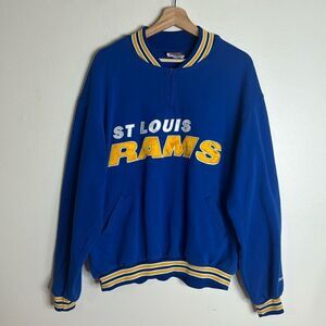 90s NFL St. Louis Rams Sweatshirt Embroidery Logo Blue Color Men’s large